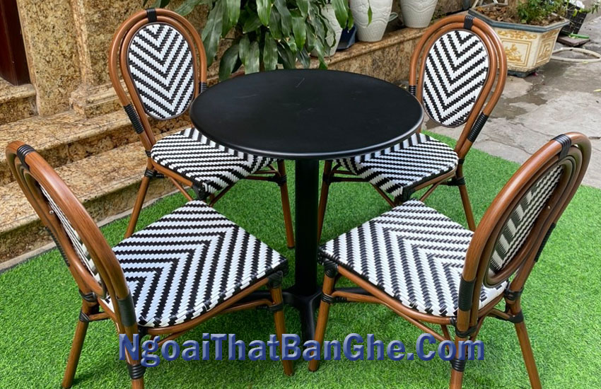 Bàn ghế cafe ngoài trời , bàn ghế ăn sân vườn , bàn ghế mây nhựa ngoài trời , bàn ghế nhôm đúc